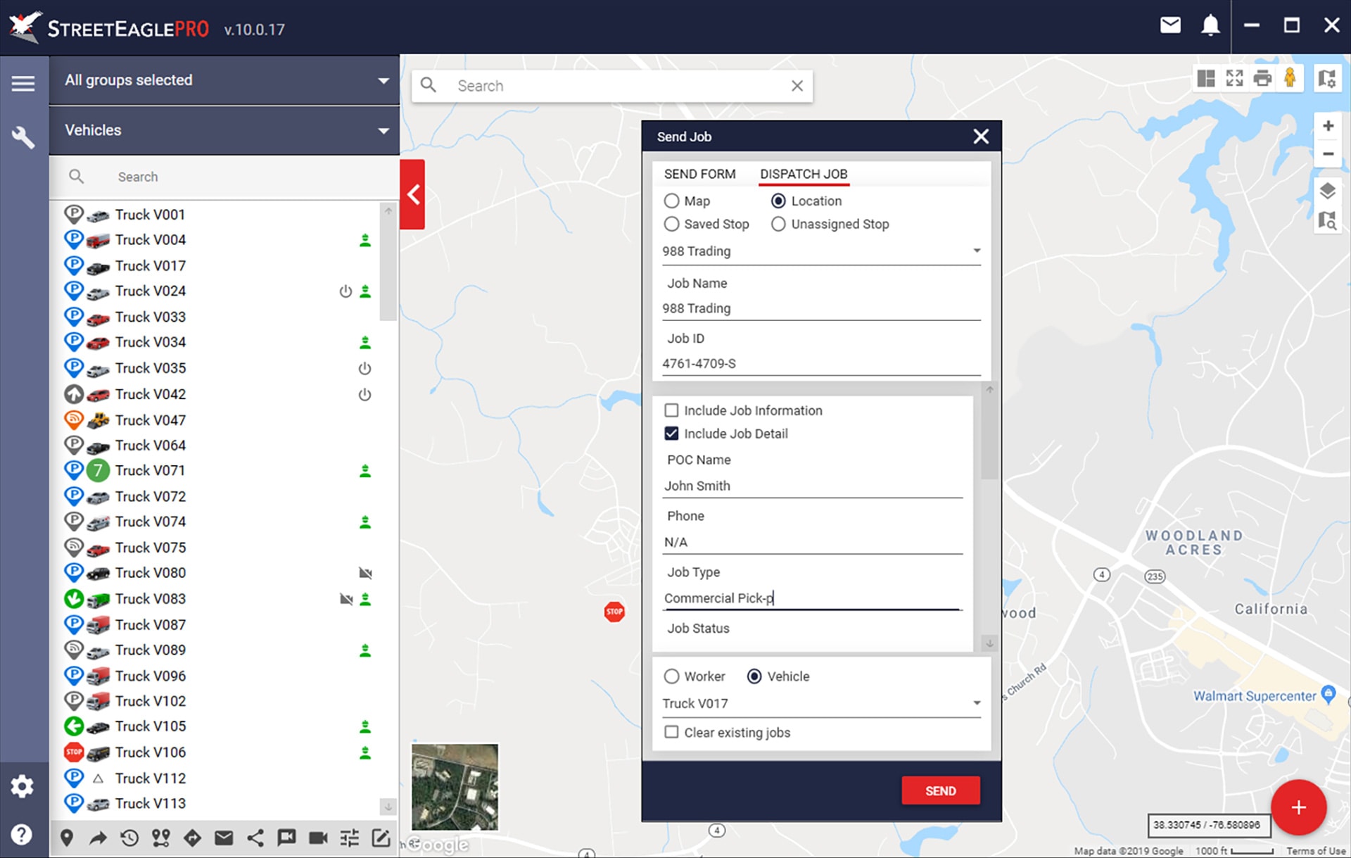 StreetEagle integrated with field service software allows job dispatch